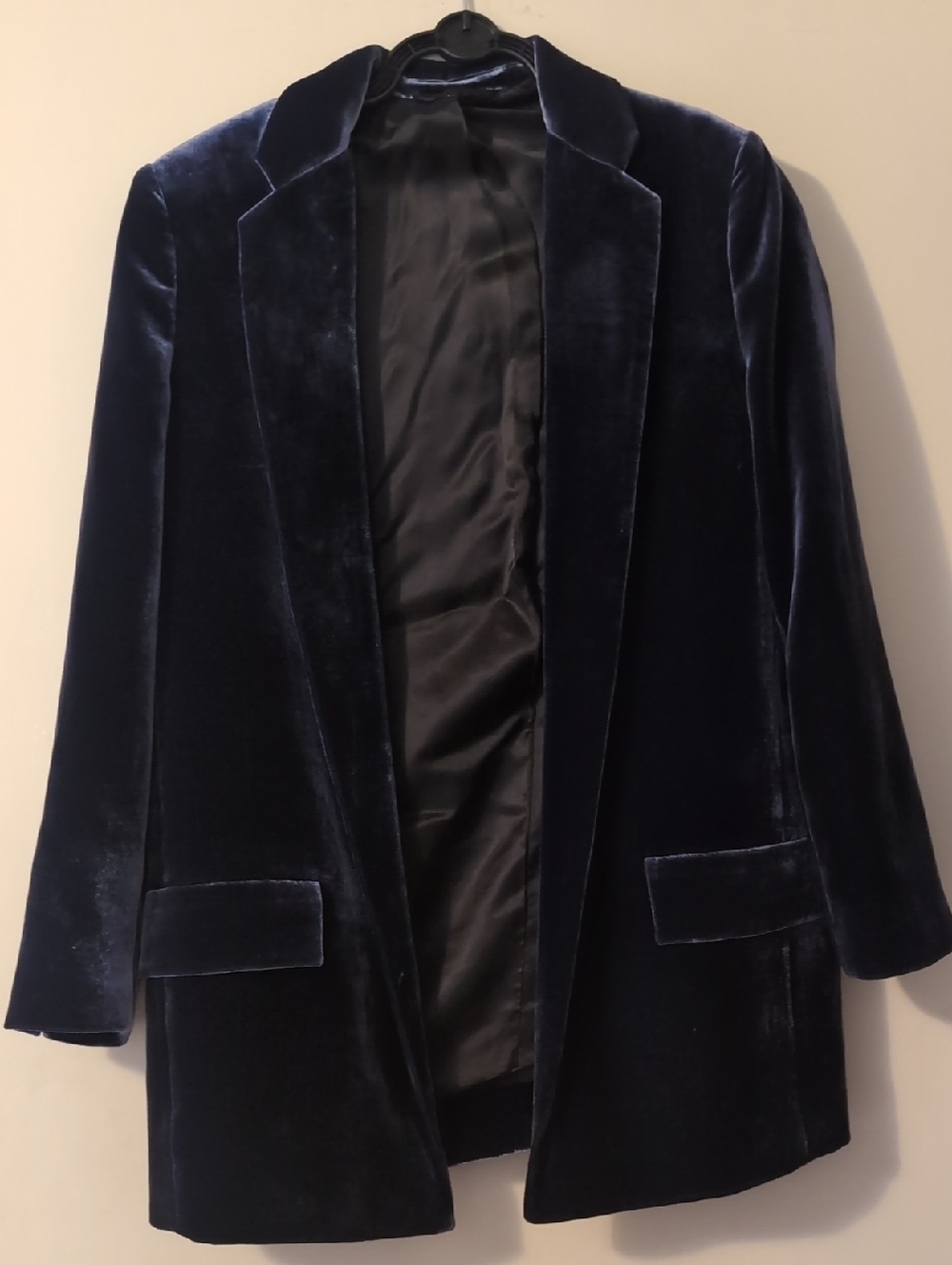COS Velvet Blazer Jacket - Dark Blue
